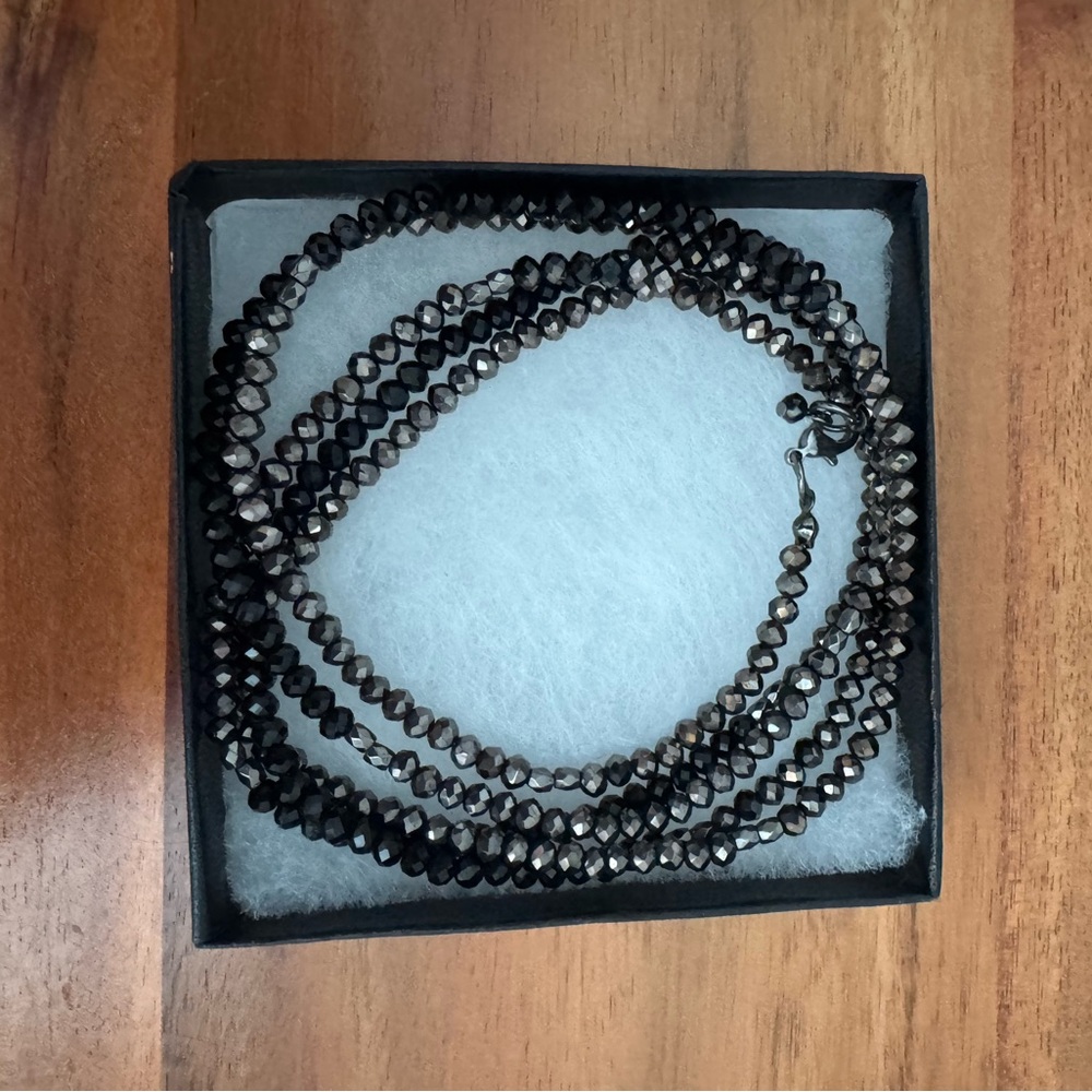 Fringe Studio Faceted Smoky Quartz Bead Wrap Necklace - Brown/Black Tones